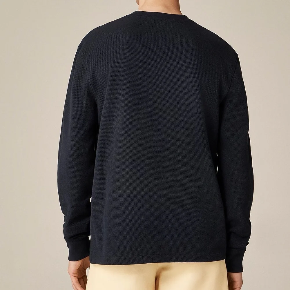 J crew Long-sleeve macropiqué cotton T-shirt